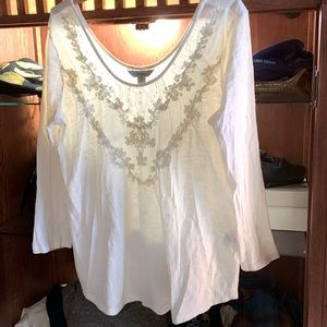 LUCKY Brand Lace and Knit Top